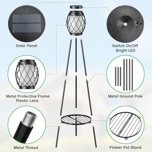 2 Pack Solar Lights Outdoor with Plant Stands J251535