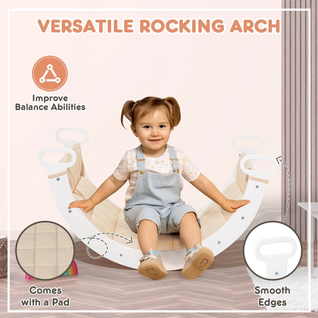 Foldable Wooden Climbing Triangle Arch with Ramp and Slide Y556