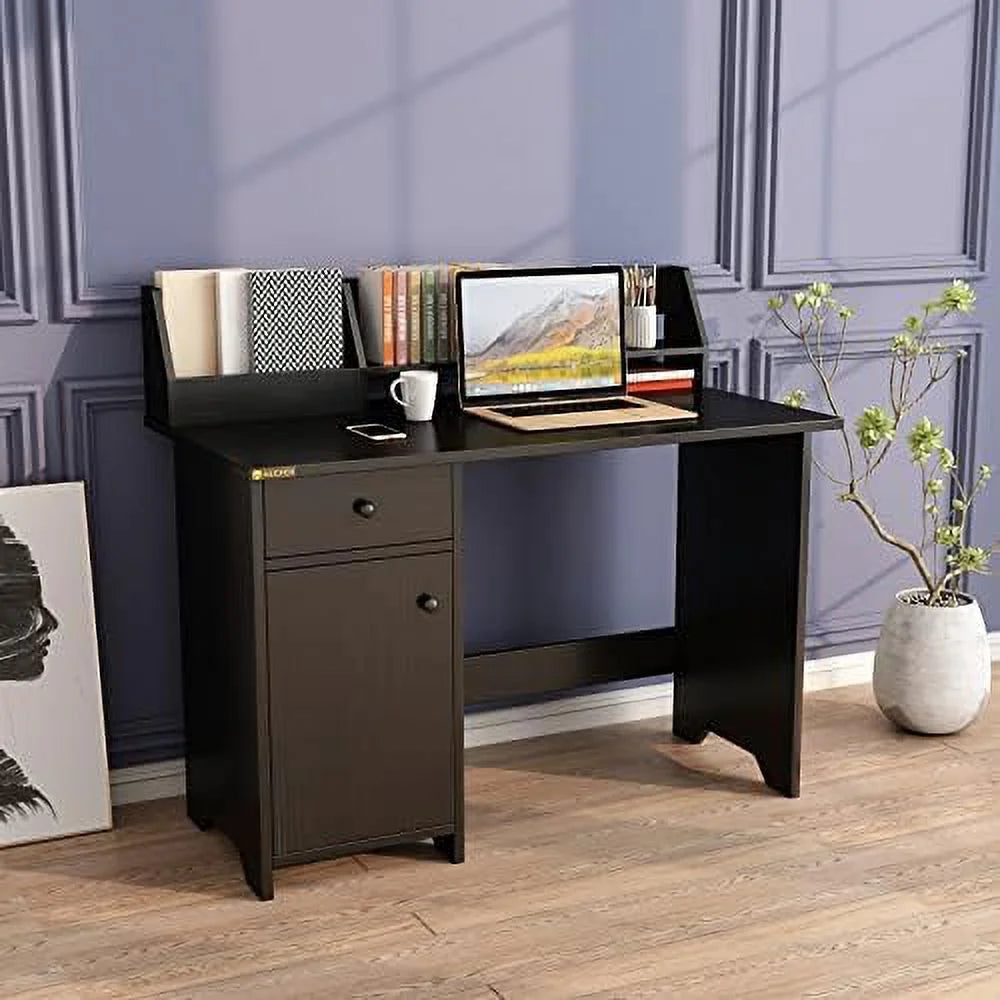 Computer Desk with Hutch and Drawers Wood Office Desk with Shelf G8286
