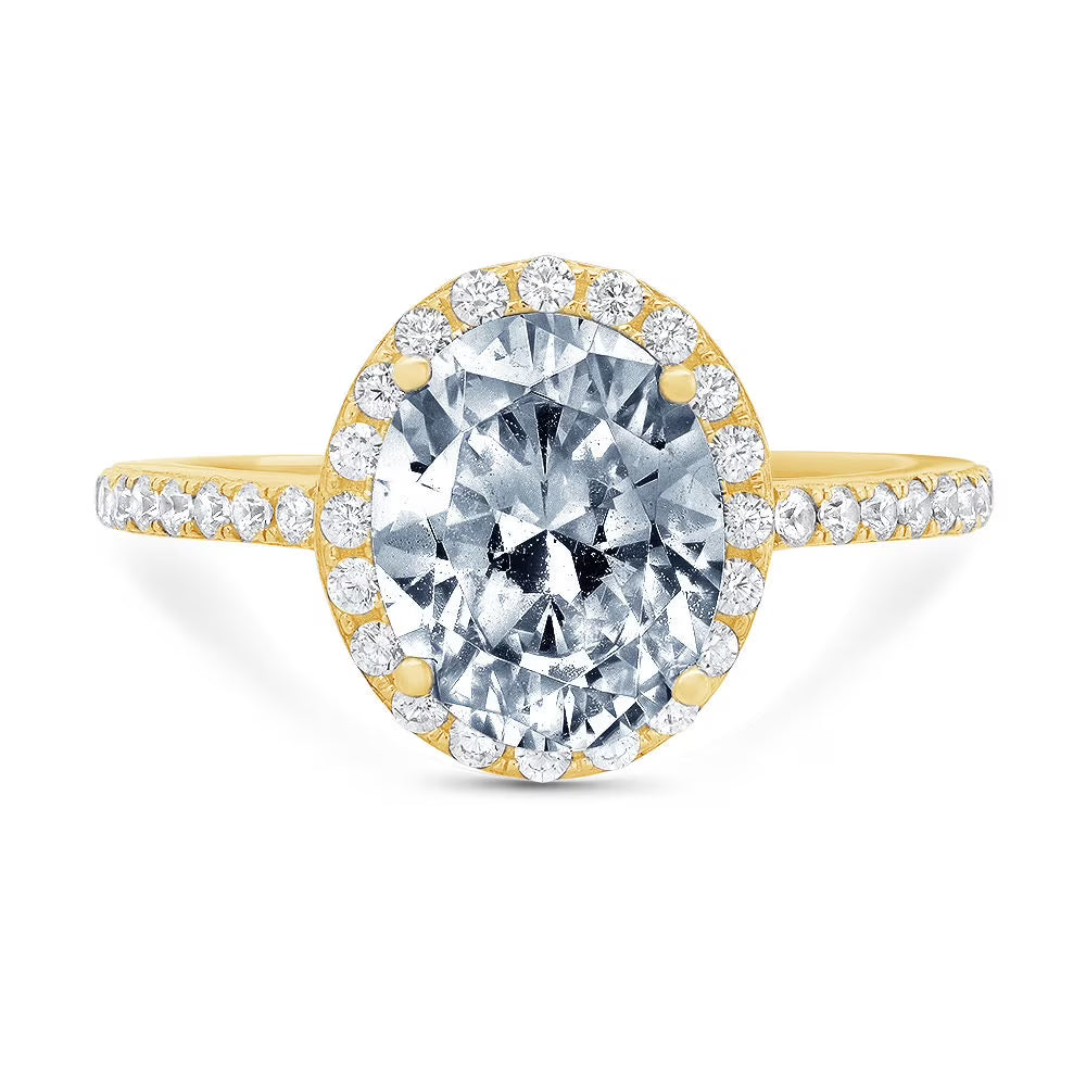 14k Yellow Gold Solitaire Ring with Sky Blue Topaz L45160