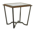 Pecan End Table with Glass Top B308