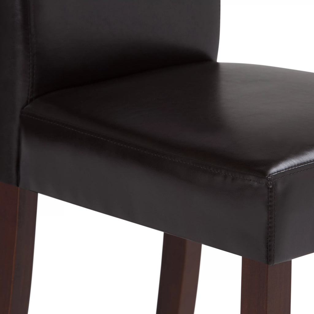Set of 2 Brown Faux Leather Dining Chair X3336