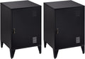 Black Metal Night Stands Set of 2 with 1 Door H2773