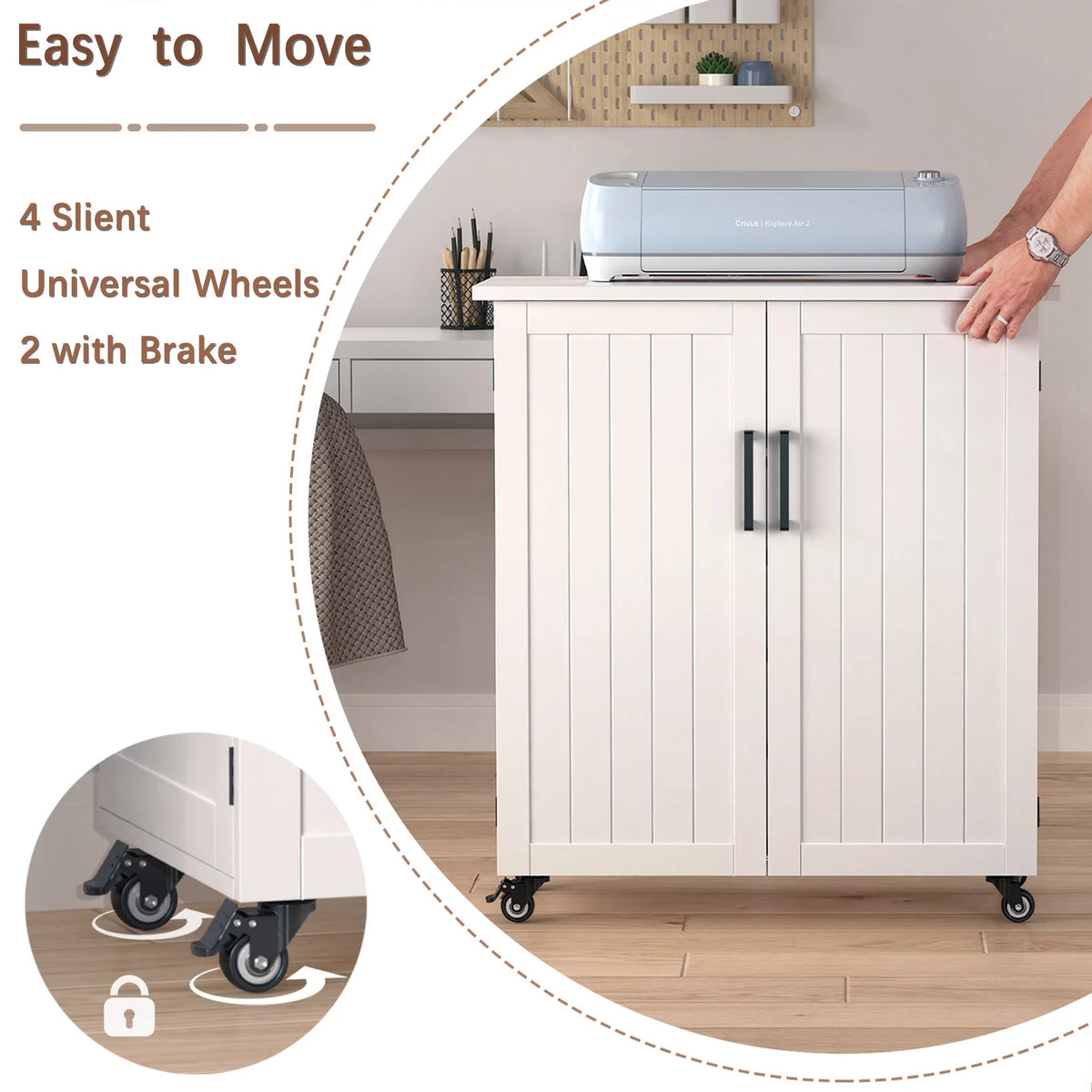 Craft Cart with Storage 31.6"W x 15.8"D x 34.9"H W287