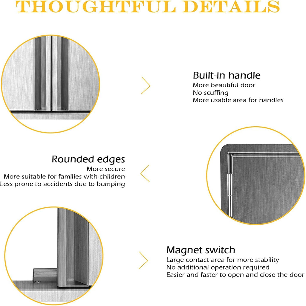 29.5W x 22H Inch Stainless Steel Outdoor Kitchen Doors V776922