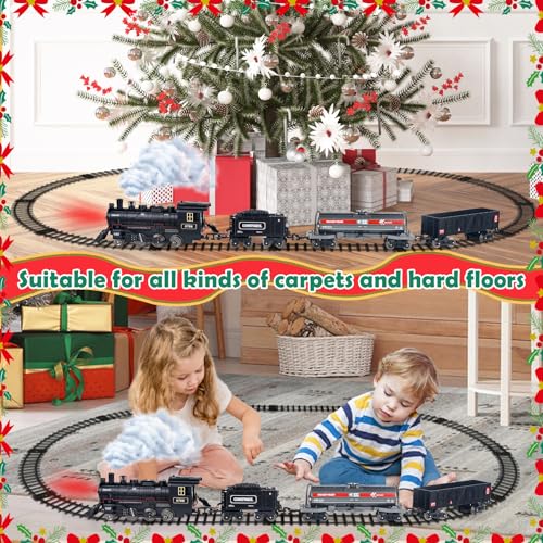 Remote Control Train Set with Track, Lighting, Rechargeable Battery, Smoke, Whistle & Lights Z6123