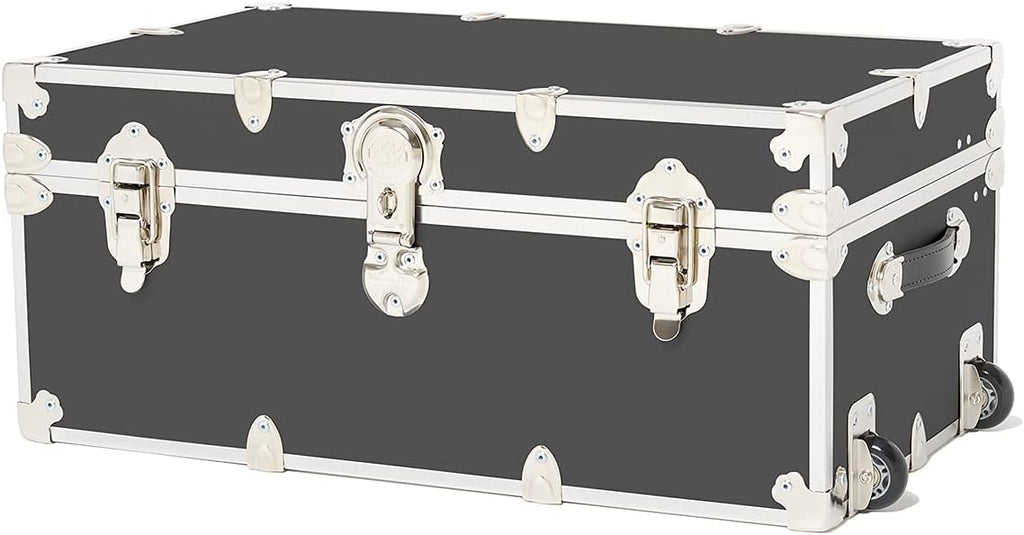 Large Black Storage Trunk with Wheels N7528