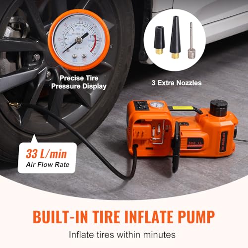 5 Ton Hydraulic Electric Car Jack with Impact Wrench and Inflatable Pump F1508