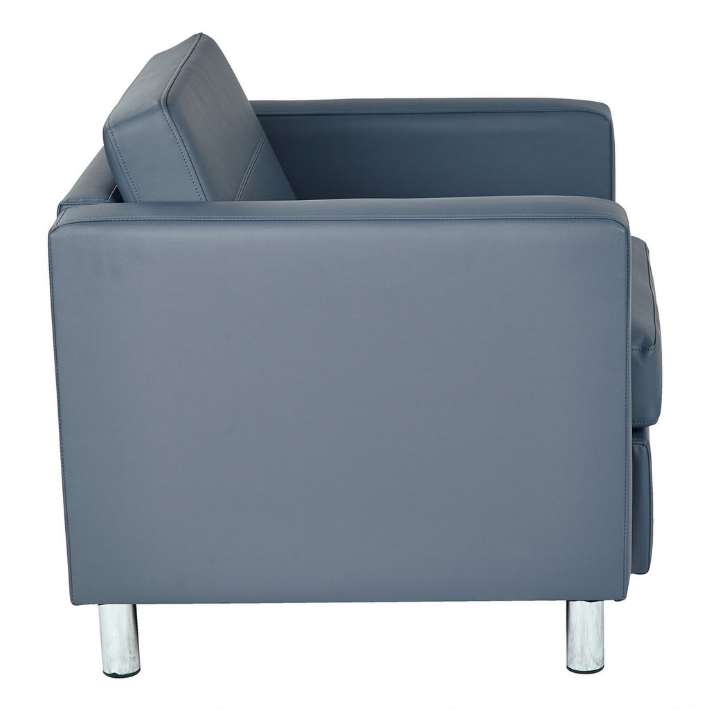 Blue Faux Leather Armchair I46752