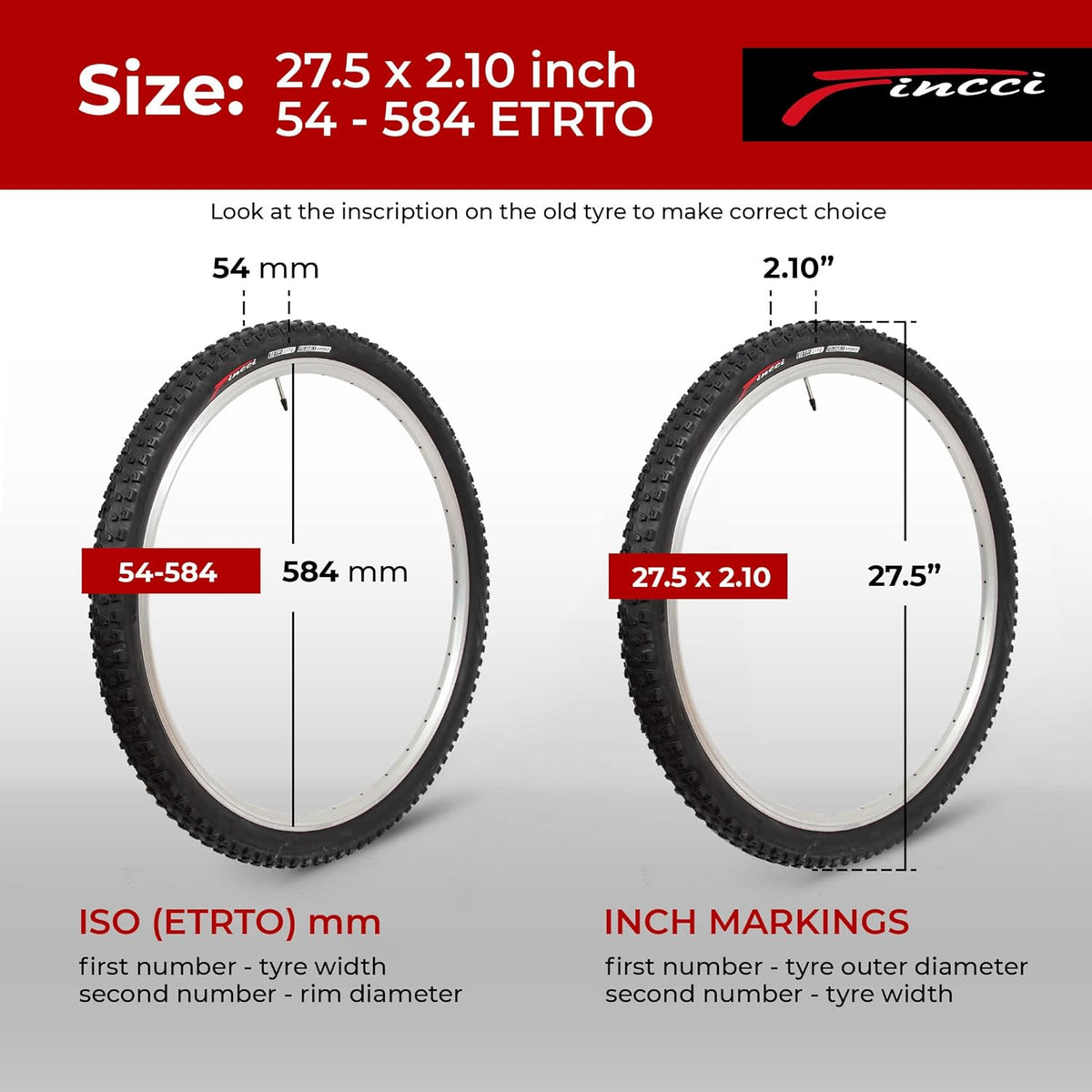 Pair 27.5 x 2.10 Inch Foldable MTB Bike Tires X109789