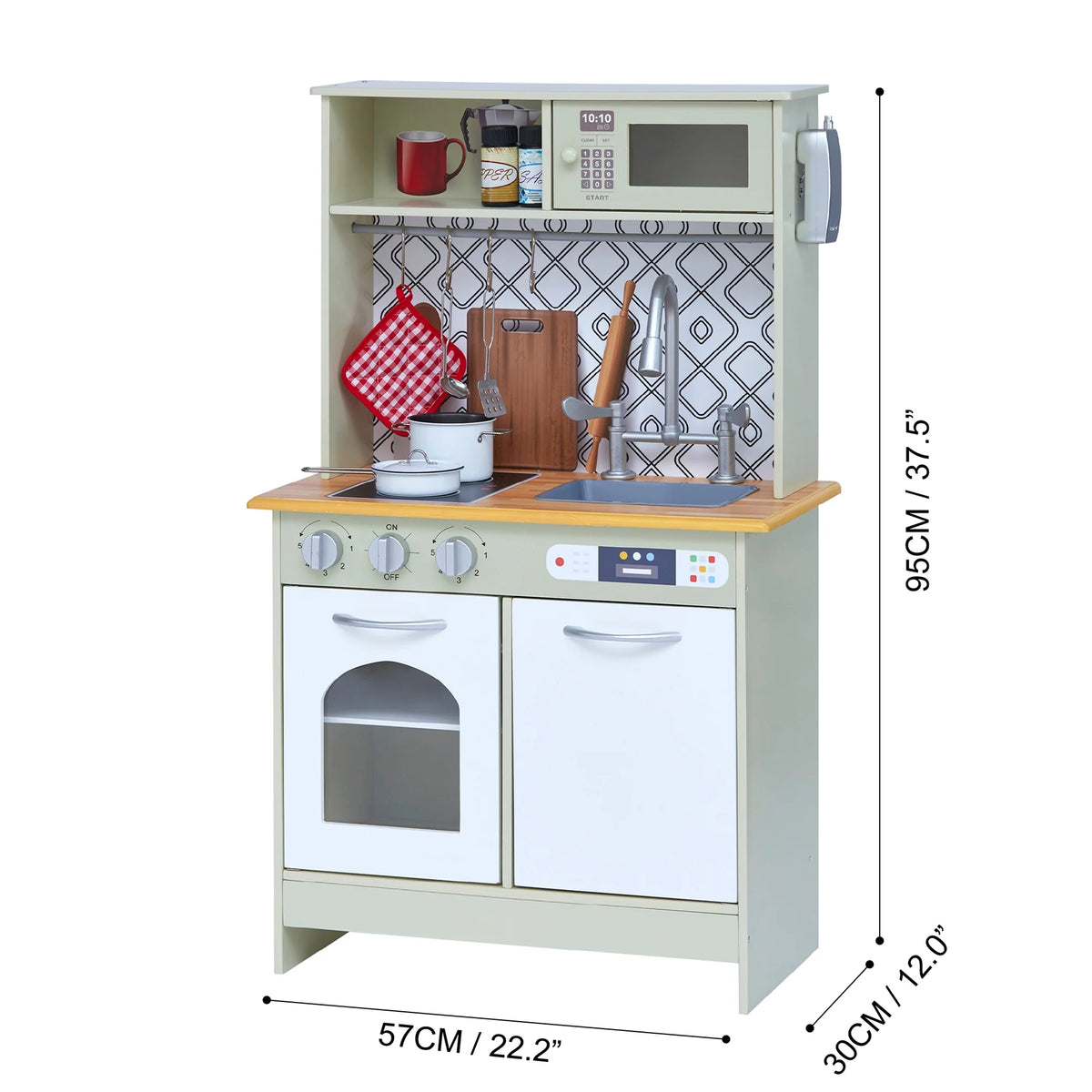 Green/White Wooden Kitchen Playset A7239