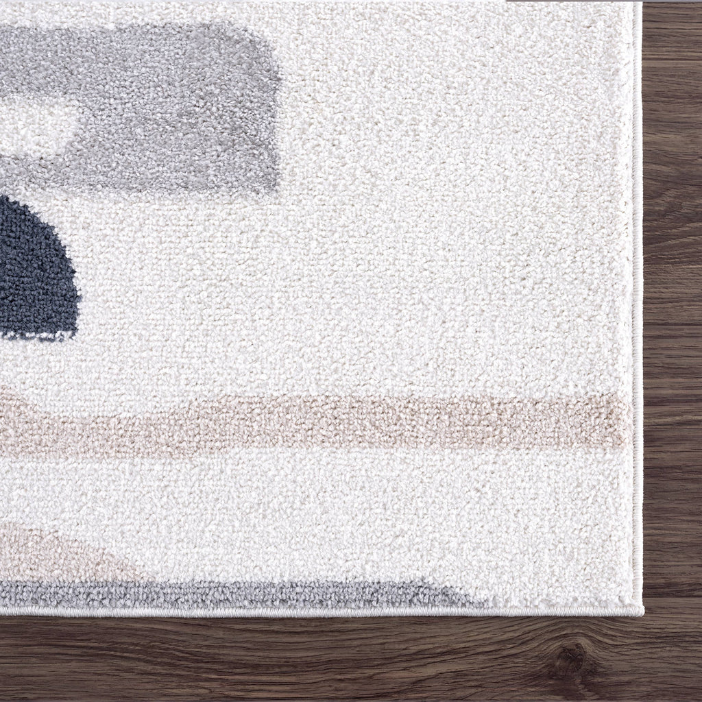 Cream Grey 6 x 9 Area Rug R92916