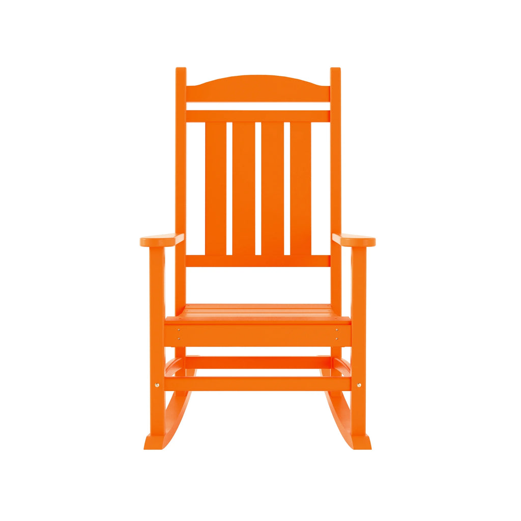 Orange Outdoor Rocking Chair with Round Side Table E68380