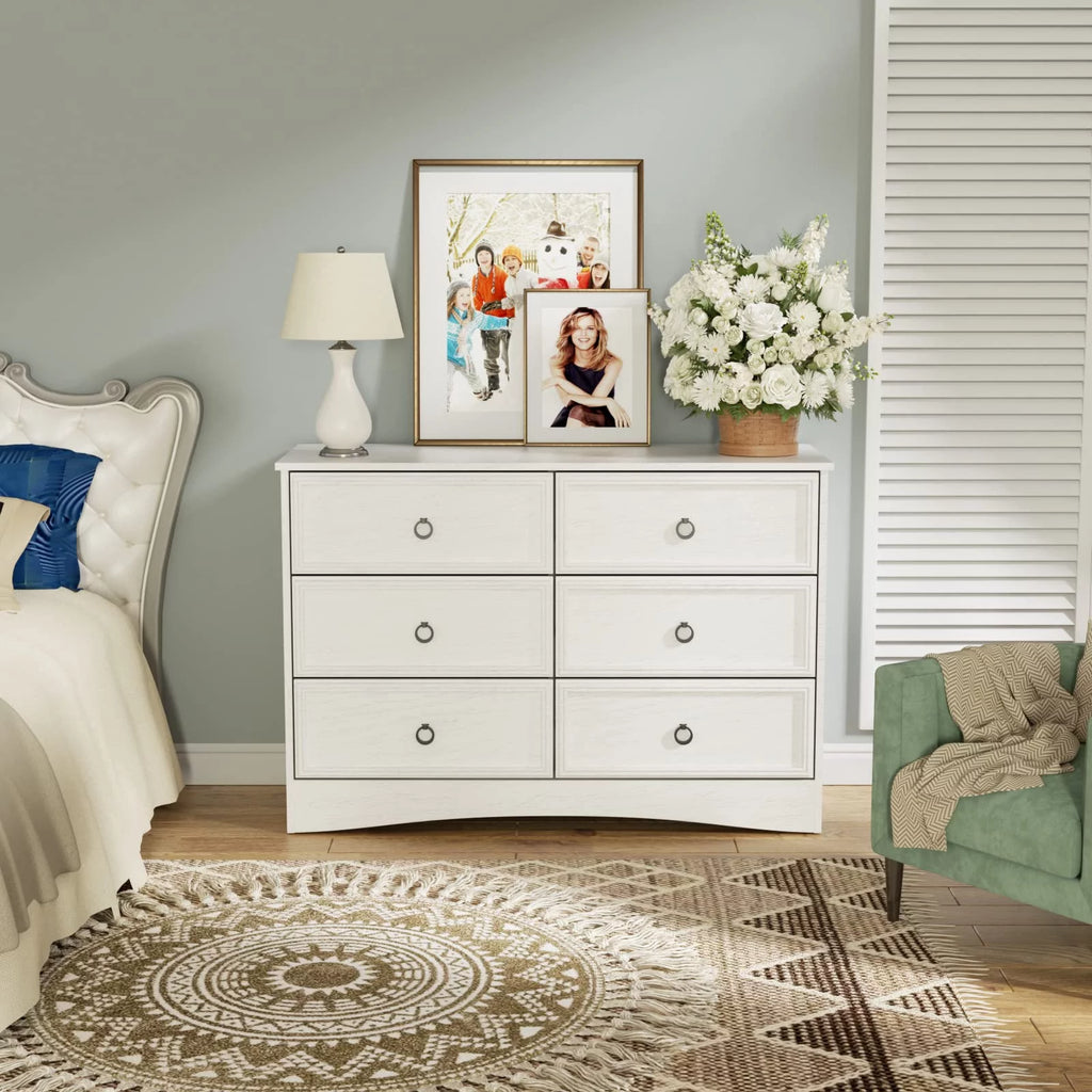 Gray 6 Drawer Wood Dresser P104312