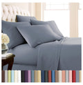 6-Piece King Microfiber Sheet Set with 21" Deep Fitted Sheet, Slate Blue C839