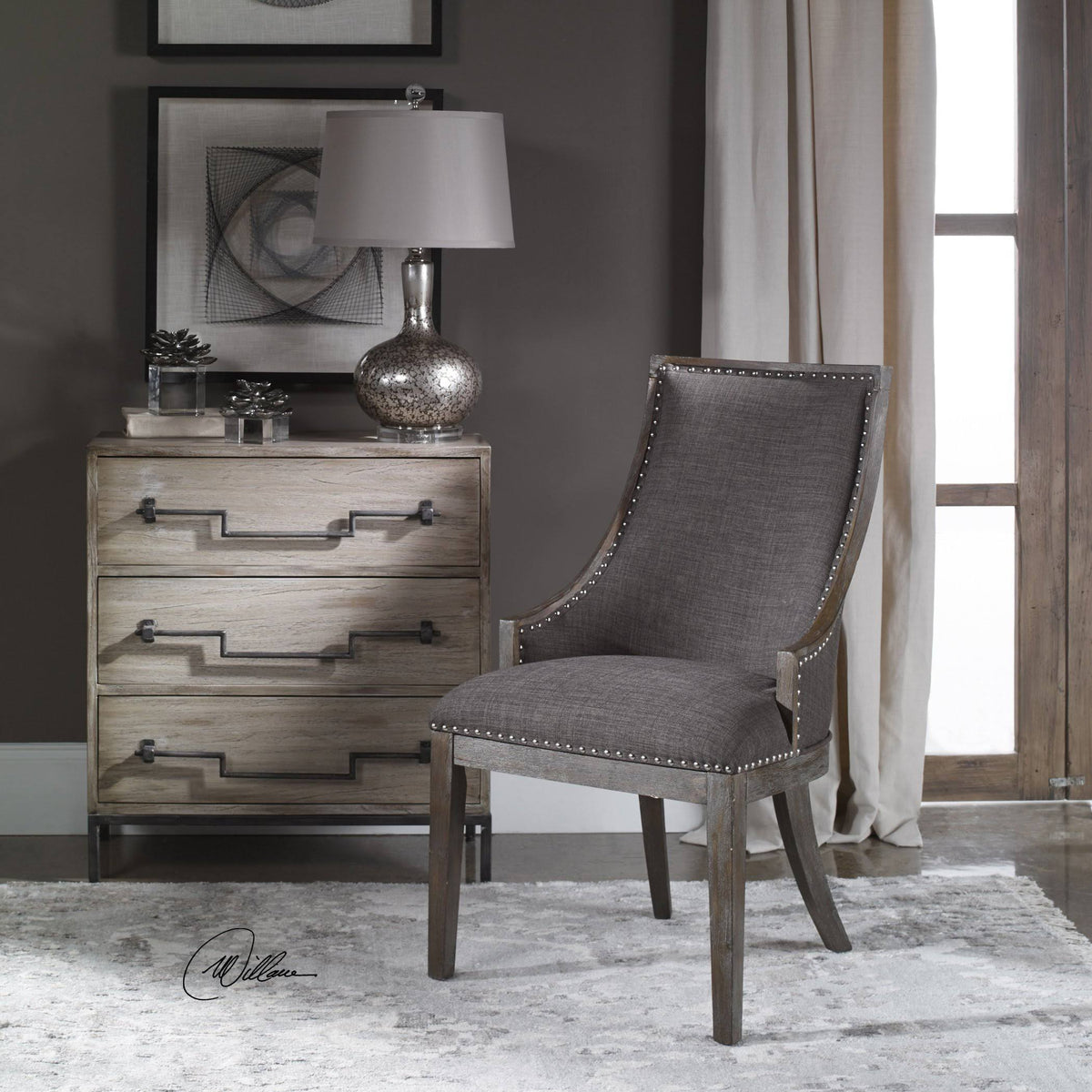 Charcoal Gray Accent Chair W47413