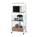 White Kitchen Shelf on Casters N706