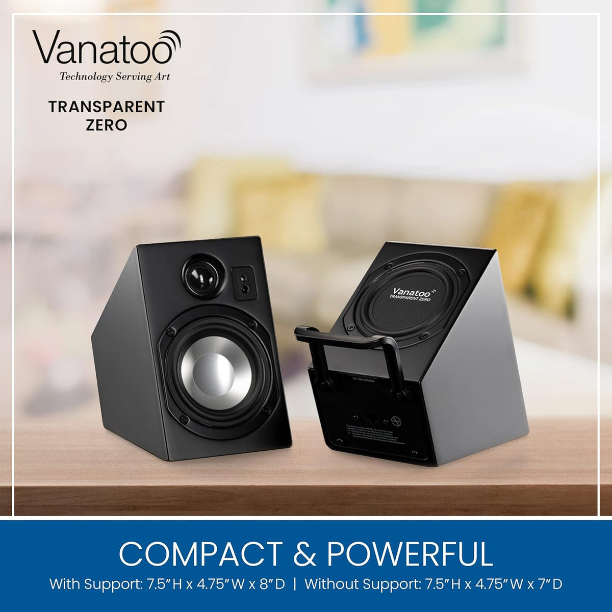 Black Set of 2 Powered Speakers Y93839