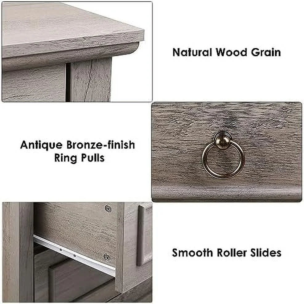 6 Drawer Double Dresser Wood Cabinet A36941