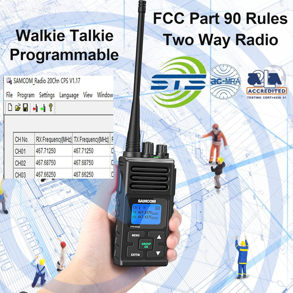 6 Packs UHF Two Way Radio with Earpieces S7398