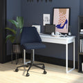 Mustard Linen Office Chair with Casters V28375