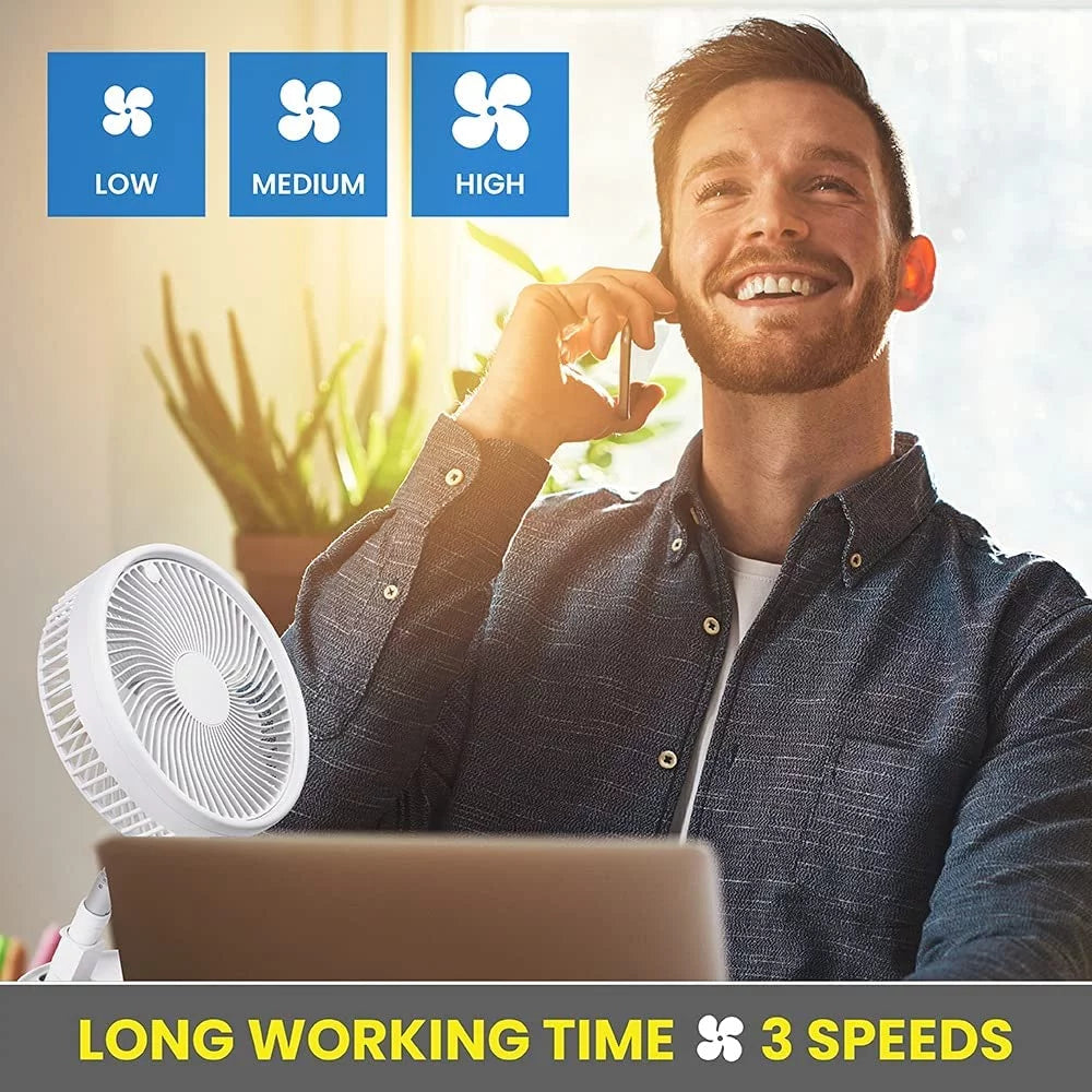 2in1 Foldable Portable Rechargeable Fan A858186