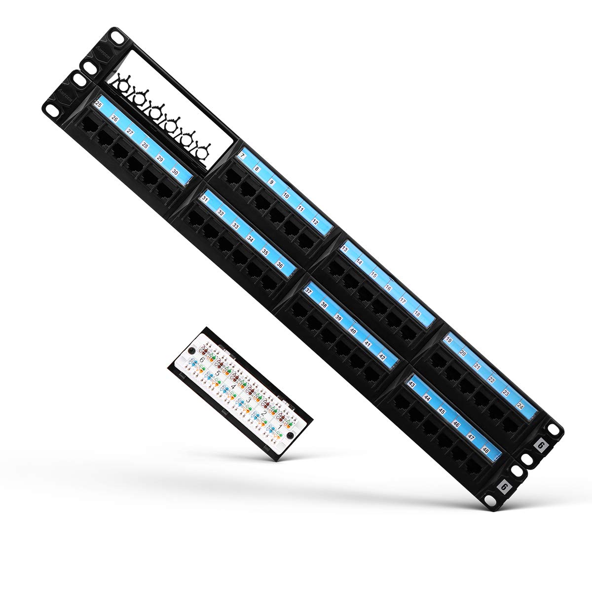CAT6 48 Ports Patch Panel Rack Mount 2U 19 inch RJ45 I638620