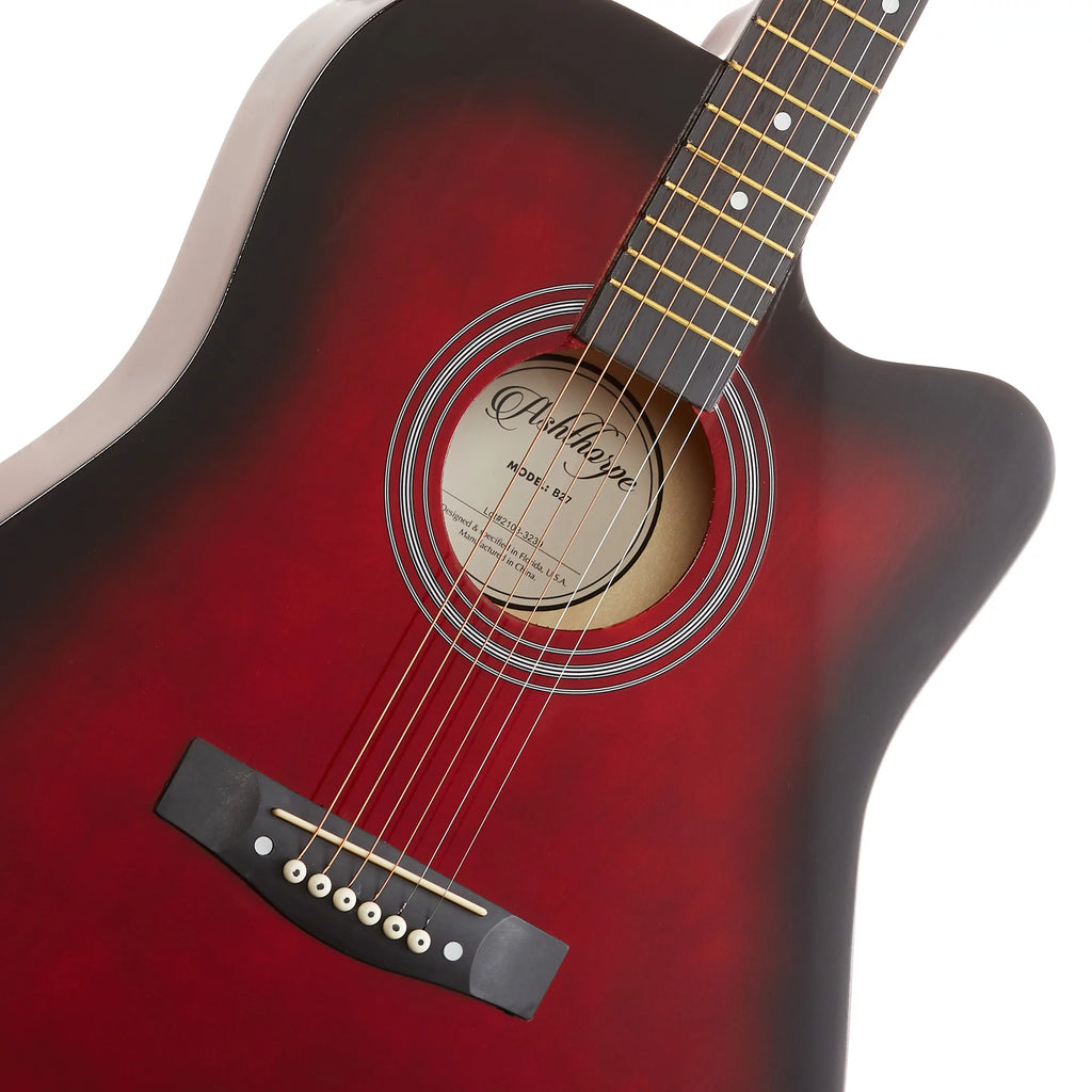 41-Inch Beginner Acoustic Guitar Starter Package, Red H7864