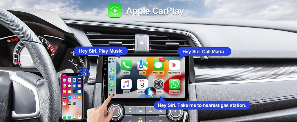 9 Inch Touchscreen Double Din Car Stereo with Wireless Carplay Android Auto Backup Camera R860744