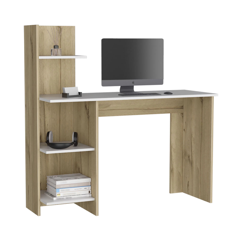 Light Oak White Four Shelves Desk T5582