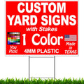 100 Pack Double Sided Plastic Yard Signs with Metal Stakes D777