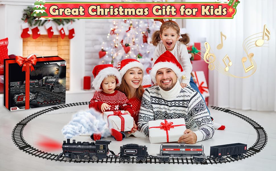 Remote Control Train Set with Track, Lighting, Rechargeable Battery, Smoke, Whistle & Lights Z6123