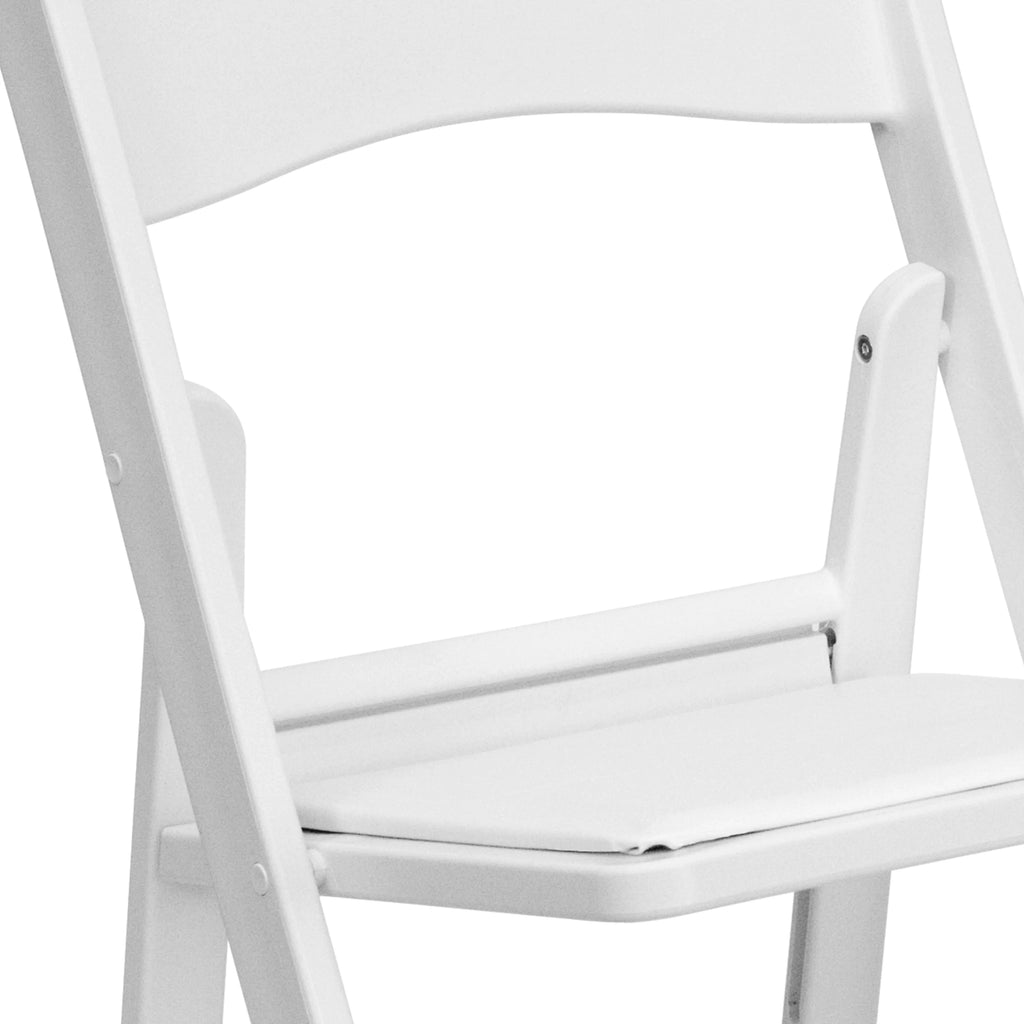 Set of 4 White Resin Folding Chairs B286