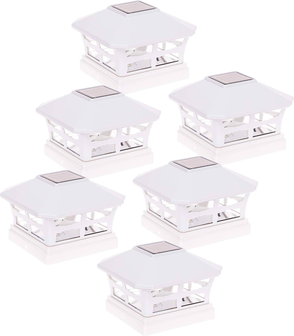 6 Pack Solar Powered Post Cap Light X39915