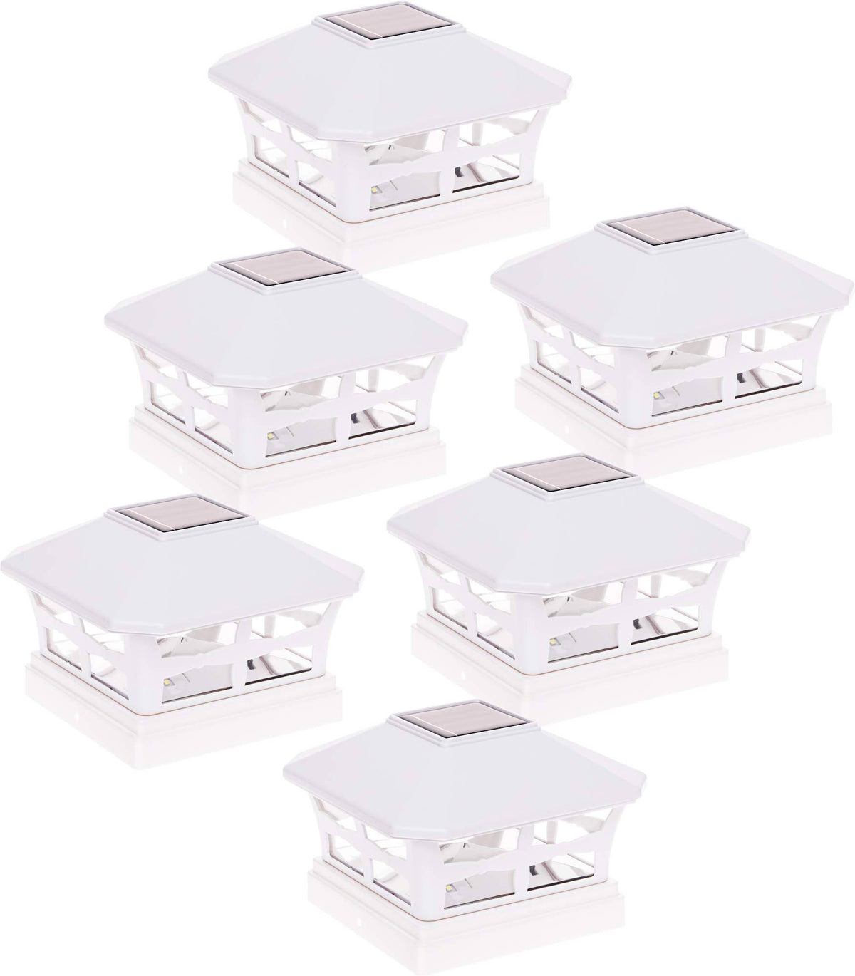 6 Pack Solar Powered Post Cap Light X39915