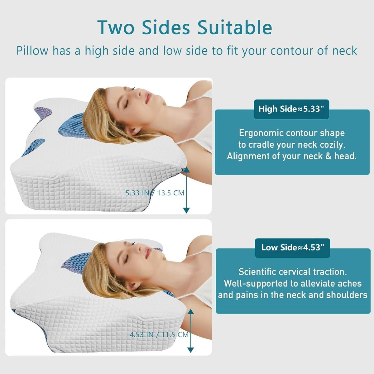 Ergonomic Memory Foam Cervical Pillow with Pillowcase B90493