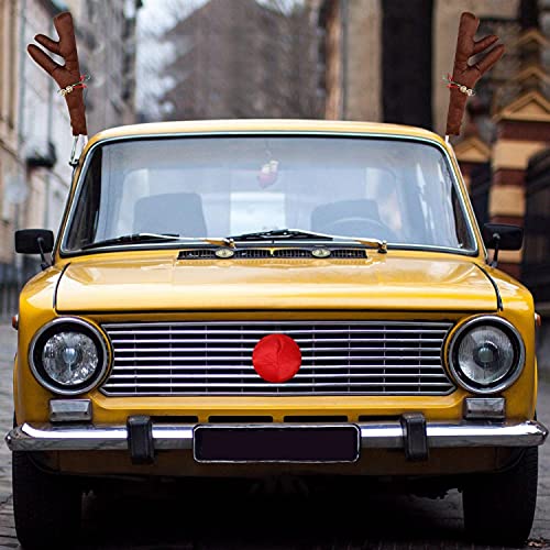 Car Reindeer Antlers & Nose Christmas Costume Decoration Kit (Brown) D7431