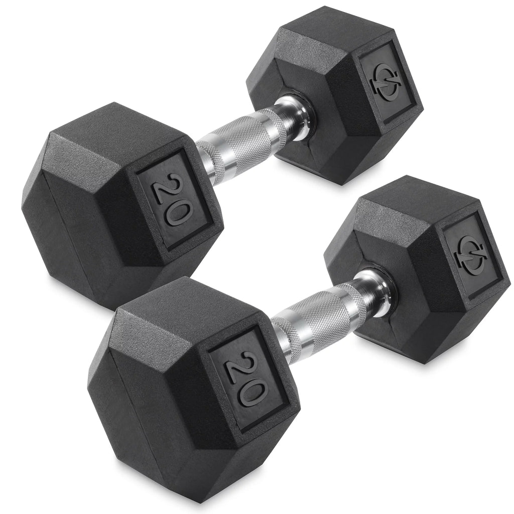45 lb Pair Rubber Coated Hex Dumbbell W675