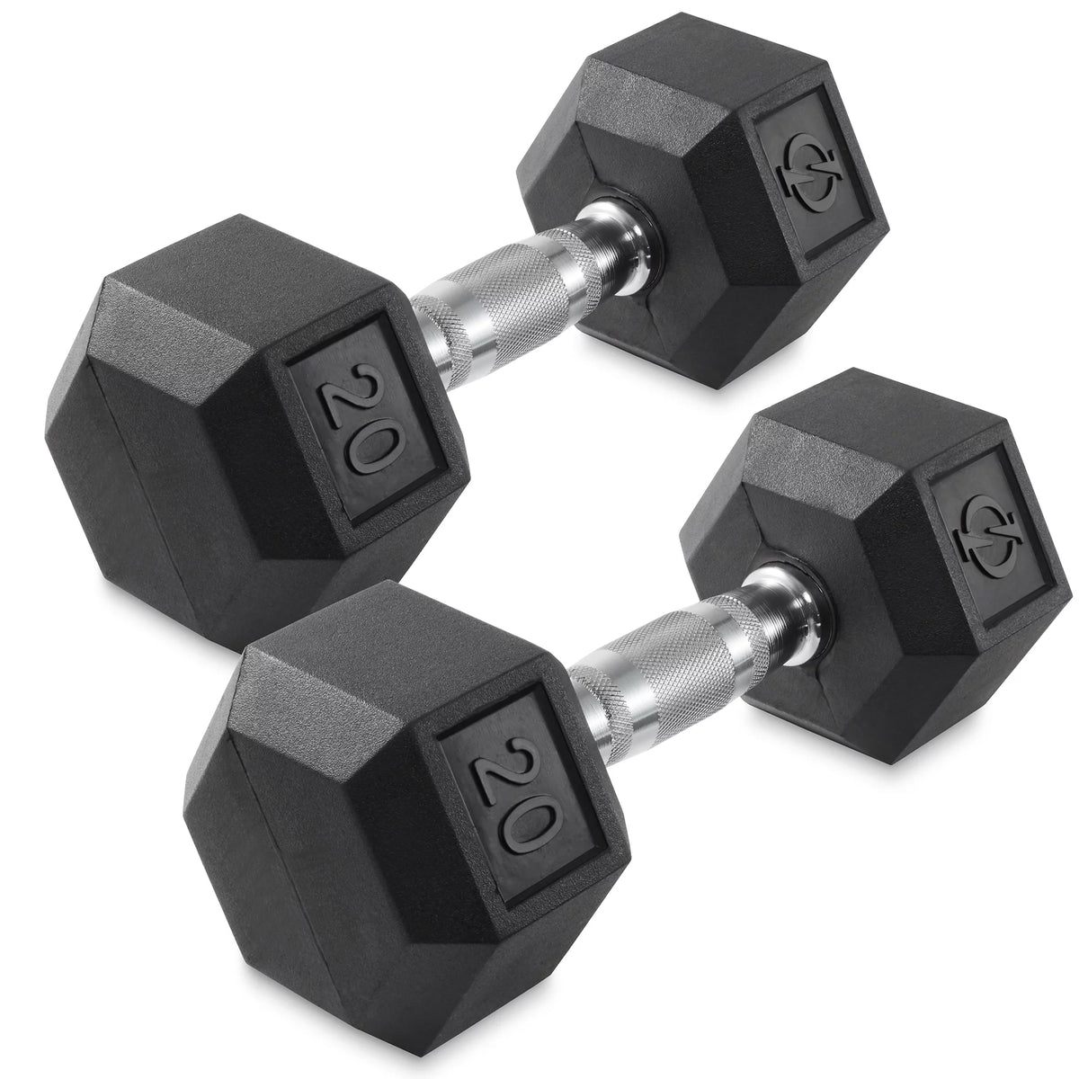 45 lb Pair Rubber Coated Hex Dumbbell W675