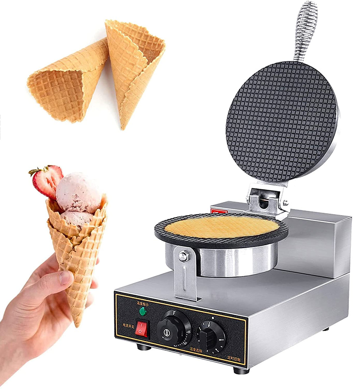 1200W Electric Ice Cream Cone Waffle Maker Machine C946540