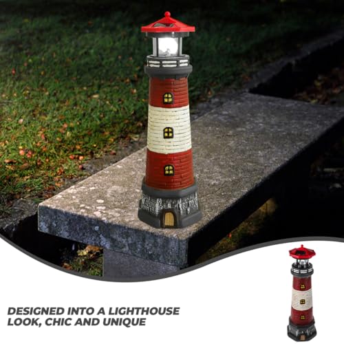 15" LED Solar Lighthouse Lamp H54206