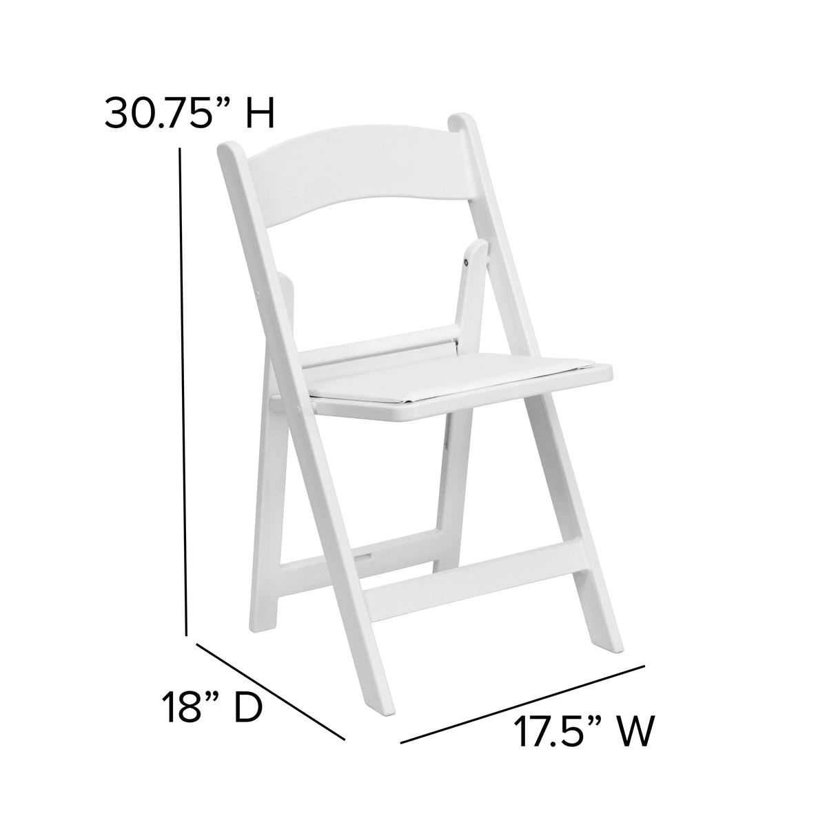 Set of 4 White Resin Folding Chairs B286