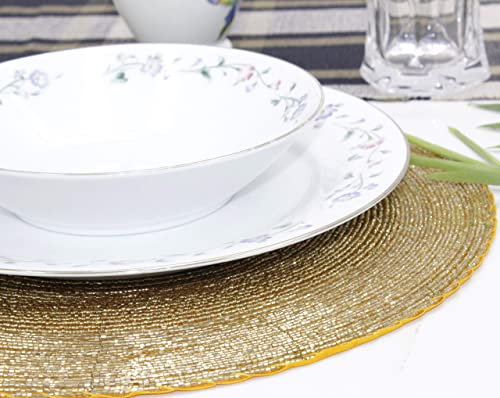 Handmade Beaded Charger Placemats Set of 4 M485
