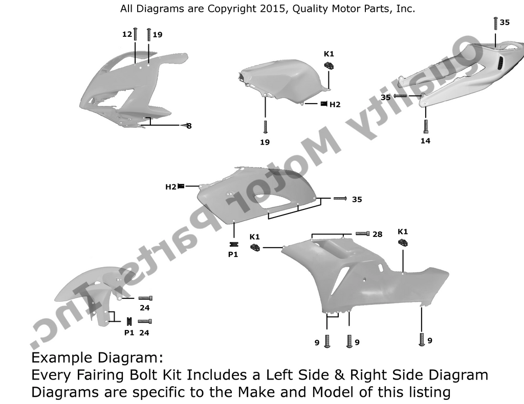 Fairing Bolt Kit for Yamaha YZF-R6 Z999594