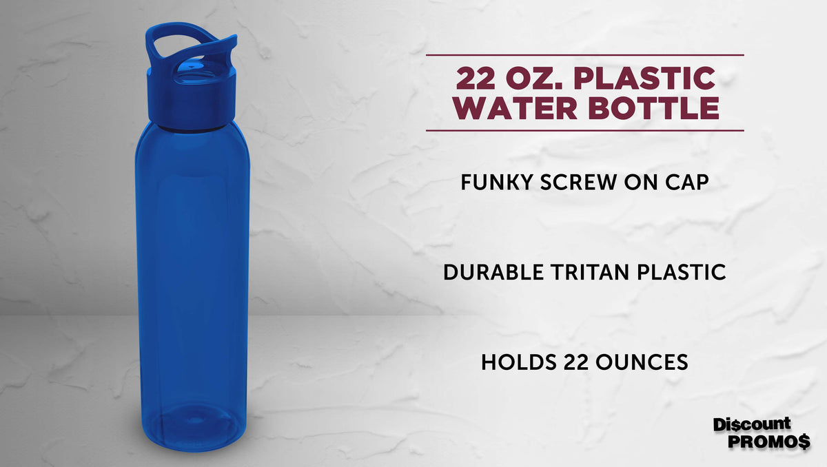 Blue 22 Oz. Tritan Plastic Water Bottles Set of 10 A84426