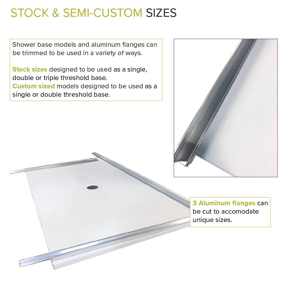 60-in L x 31.5-in Shower Base with Center Drain L258