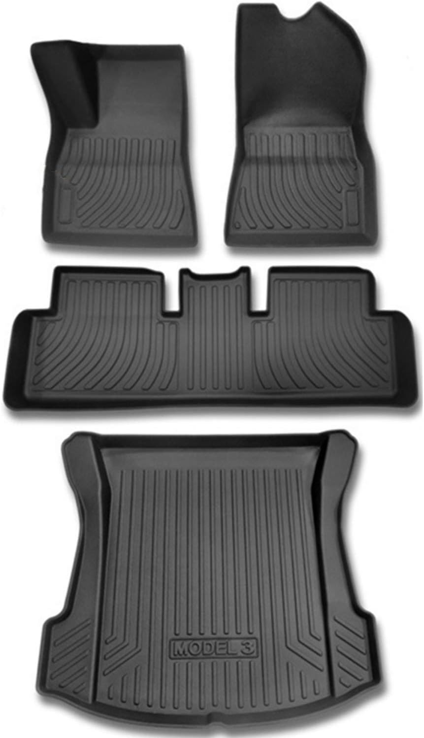 Tesla Model 3 Floor Mats Complete Set All-Weather Cargo Liner Trunk Floor Mat T9452