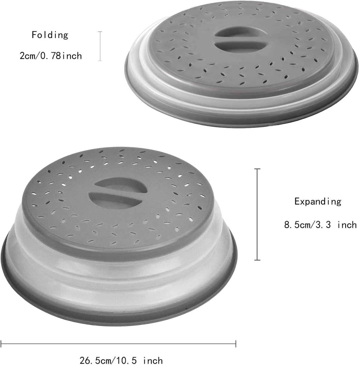 Gray 10.5 inch Vented Collapsible Microwave Plate Cover K62524
