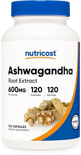 Ashwagandha Herbal Supplement 600mg, 120 Capsules I1159