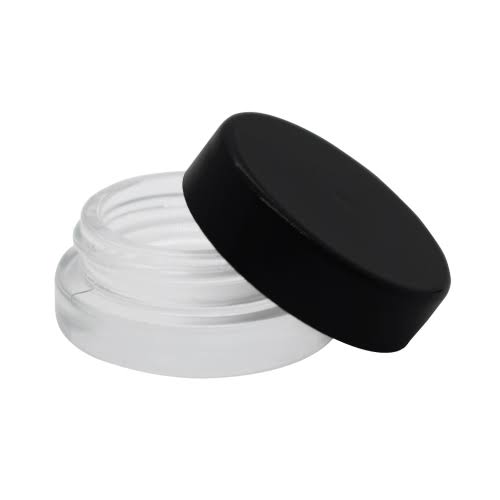 180 Count Clear Glass Concentrate Container with Black Cap G650